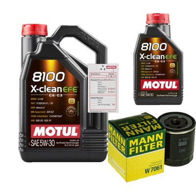 MANN Ölfilter 6L MOTUL 8100 X-CLEAN EFE 5W-30 für Mazda CX-5 2.2 D AWD