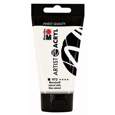 (53,20 /L) Marabu Artist Acryl 972 mineralweiß Künstleracrylfarbe 75 ml