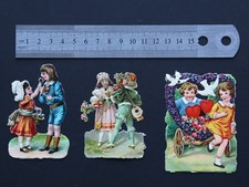 Glanzbilder Oblaten Poesiealbum Stammbuchbilder Kinder Pärchen glücklich um 1920