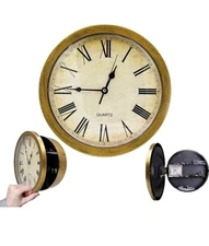 Secret Wall Clock Safe Hideaway Valuables Cash Gold Jewelry Stash Box Hidden