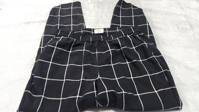 Marine Layer Women's Large Black Plaid Allison Pants Outdoor Elastic