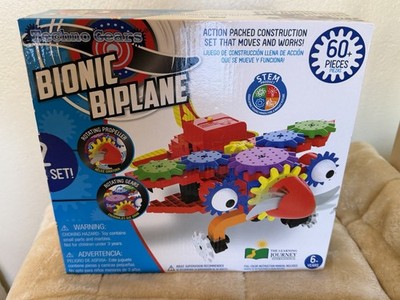 Techno Gears Bionic Biplane STEM Toy Construction Set 60+ Pcs New Factory Sealed