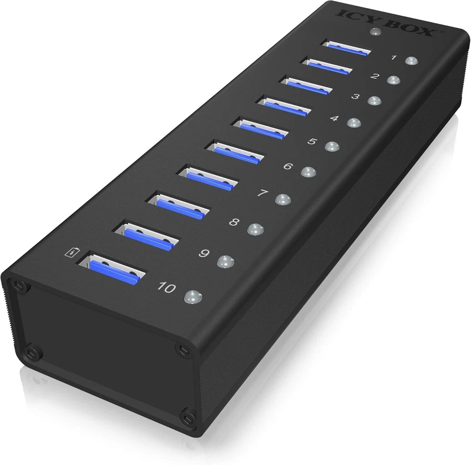 Icybox IB-AC6110 10 Port USB 3.0 Hub (UK IMPORT) - Image 4 of 4