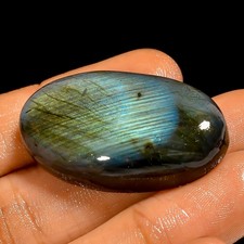 60.5 Ct 100 Natural Labradorite Oval Shape Cabochon Loose Gemstone 36X20X9 mm
