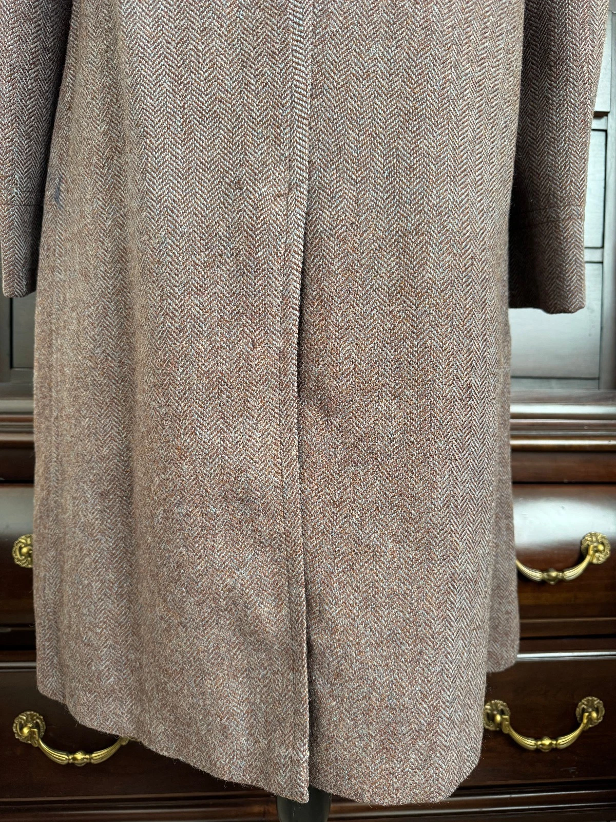 1930s 1940s VTG Brown Wool Tweed Overcoat 36R/37R AS-IS image 5