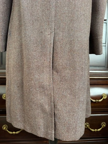 1930s 1940s VTG Brown Wool Tweed Overcoat 36R/37R AS-IS image 5