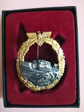 WWII MILITARY METAL BADGE REPLICA - GERMAN KRIEGSMARINE E-BOOT