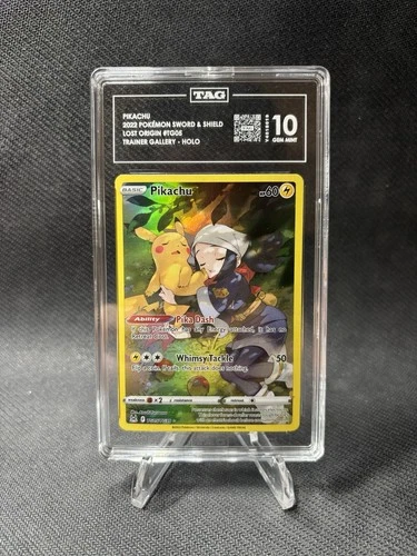 Pokémon Pikachu TG05/TG30 Lost Origin Trainer Gallery Ultra Rare Holo TAG 10
