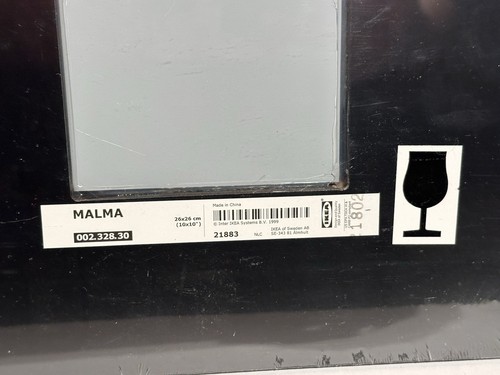 Ikea Malma 10"×10" schwarzer quadratischer Spiegel modern modern versiegelt NEU - Bild 3 von 6
