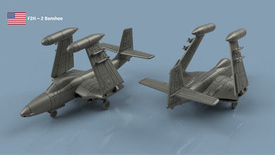 L'Arsenal Models 1/350 F2H-2 BANSHEE MCDONNELL FOLDED WINGS (5) 3D Printed Set