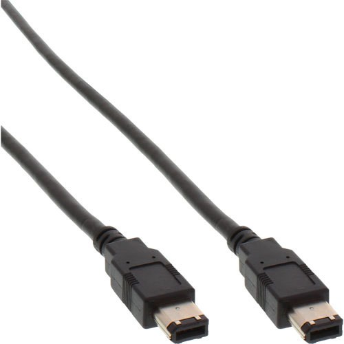 3x InLine FireWire Kabel 6pol Stecker / Stecker 3m schwarz