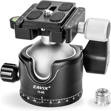 Tripod Ball Head with 1/4" Arca Swiss Quick Release Plate Aluminium Tripod Ball