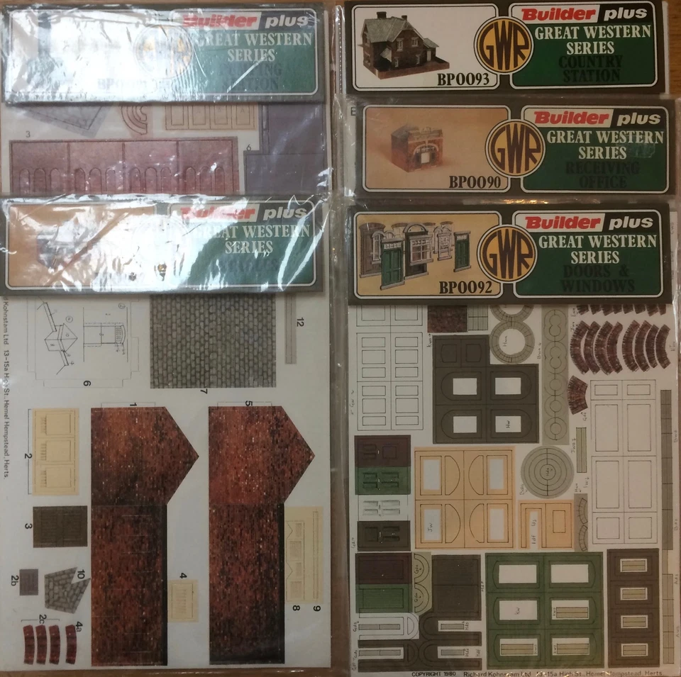 OO Builder Plus Great Western building & accessory card kits - choose from list