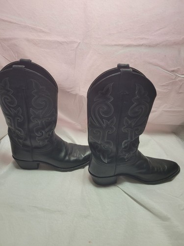 Stivali da cowboy western rodeo in pelle di vitello nero Justin 1409 da uomo 11 D BELLI - Foto 2 di 14