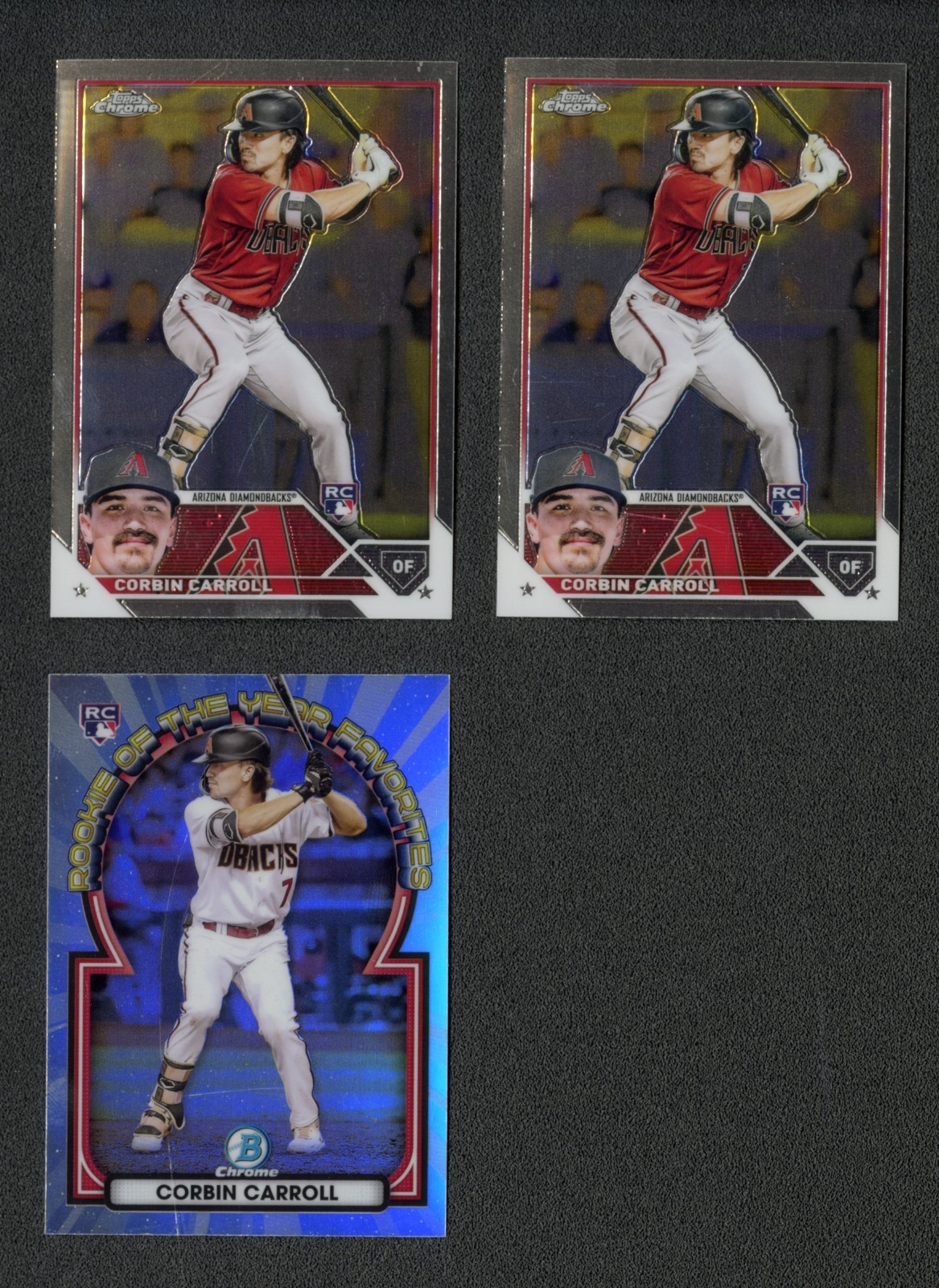 2023 Bowman/Topps Chrome Lot of 3 Corbin Carroll Rookie Inserts Arizona