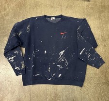 Nike Sweatshirt Vintage 1990s Distressed Thrashed Paint Large