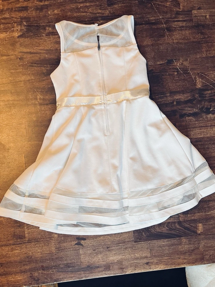 Vestido Calvin Klein Para Niñas Blanco Sin Mangas Fiesta Niña Flor Ocasión Especial 7 Foto 3 de 4