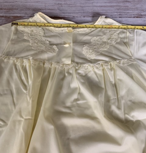 Vintage Yellow Nylon Satin Lace Nightgown & Robe Set Nancy King 2pc Sz M - Picture 15 of 20