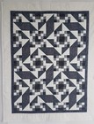 Black and White Geometric Lap Quilt, Couch, Twin, Pieced Patchwork 