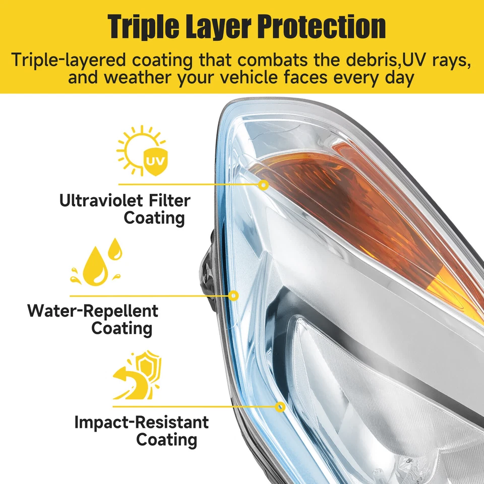 For Ford Focus 2012-2014 Headlights Headlamp Light Driver & Passenger Left+Right Foto 4 de 4