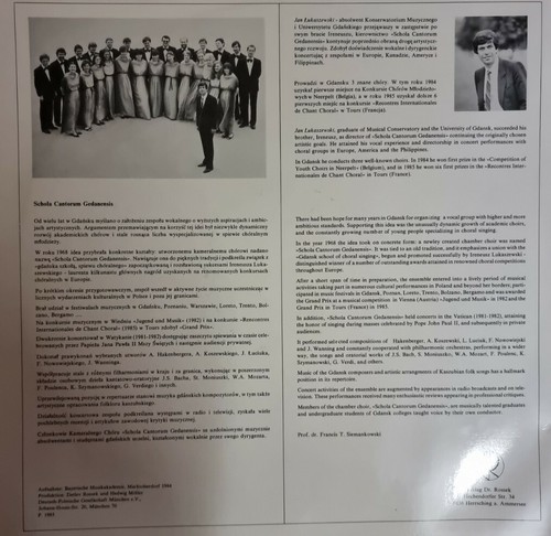 LP Schola Cantorum Gedanensis (1985) Geistliche und weltliche Chormusik - Bild 2 von 6