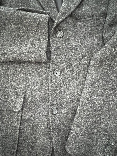 VTG RARE Timberland Limited Harris Tweed 100 Pure Wool Pea Coat Sz XL - Picture 8 of 9