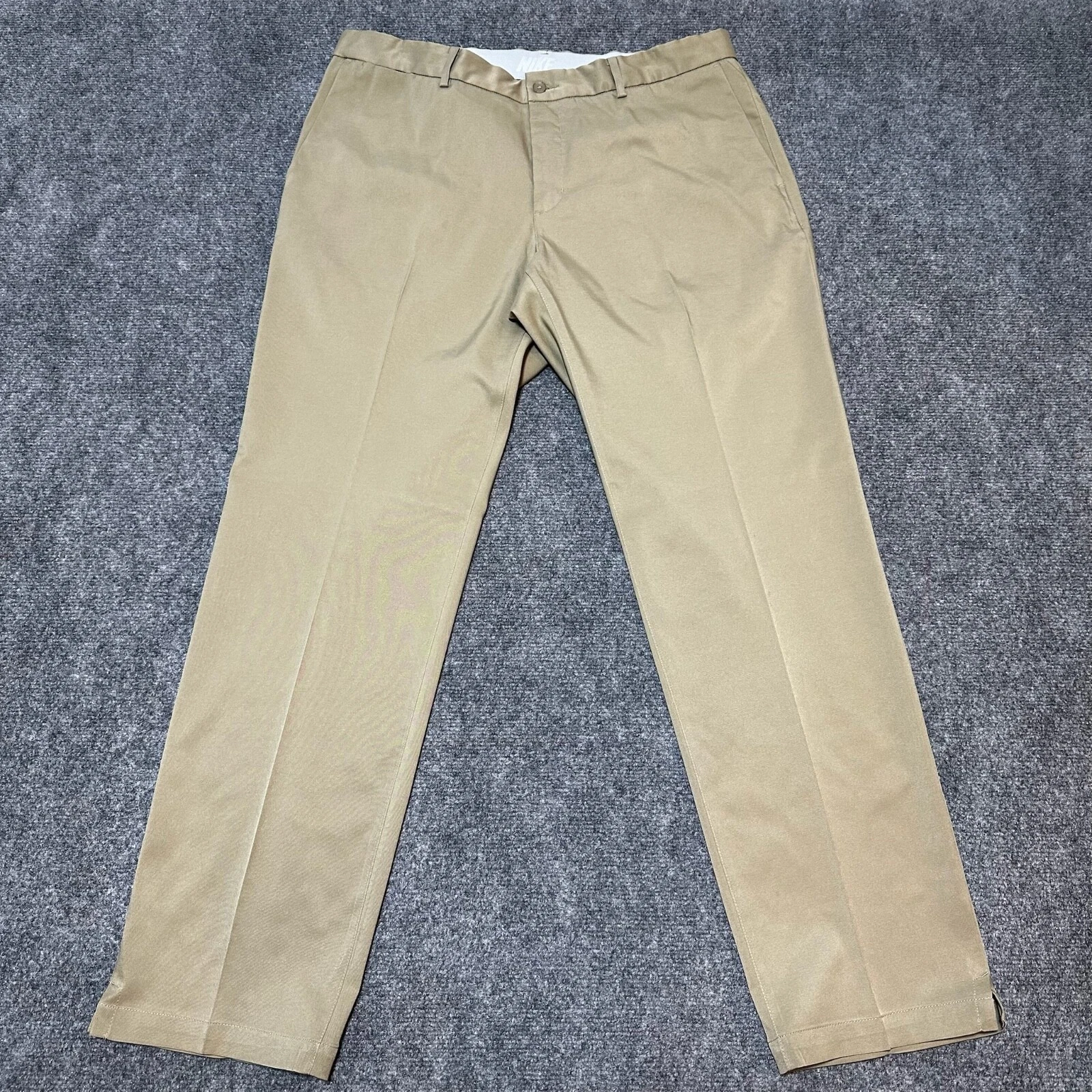 Pantaloni da golf Nike uomo 36 kaki flat front vita media dri fit tasche leggere