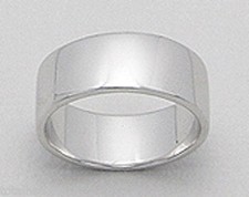 Solid Sterling Silver SIMPLE BEAUTIFUL Wedding Band Ring 7mm Wide 4.48g Size 9