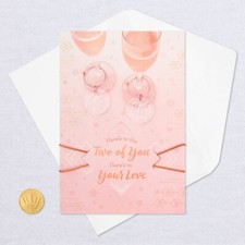 Hallmark Wedding Card w/ Envelope  Removable Mr  Mrs Wine Charms