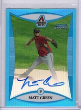 2008 Bowman Chrome Matt Green Blue Refractor Autograph RC Auto #148/150 