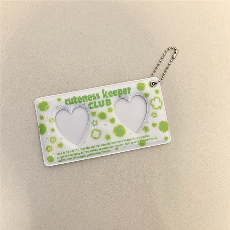 Ins Heart 1 Inch Photocard Holder Keychain Pendant Idol Photo Protective Display