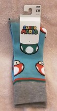 Super Cute Nintendo " Super Mario " Multi Colored Crew Socks OSFM New