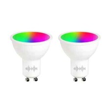 GU10 LED Smart WiFi Light Bulb Compatible with Alexa Google RGBCW Colors 2-Pack