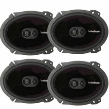 4 Rockford Fosgate P1683 6x8" 260W 3-Way Car Coaxial Speakers Audio Bundle