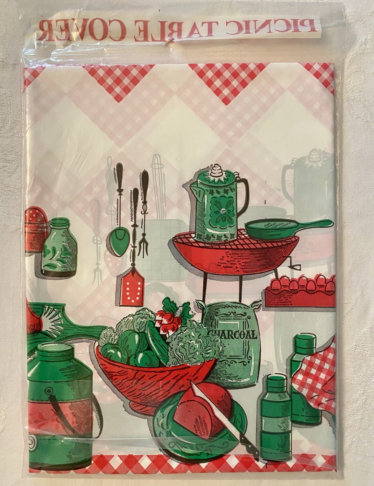 Vintage Picnic BBQ Retro Tablecloth RV Tailgate Picnic Camping 54”x90” New NIP