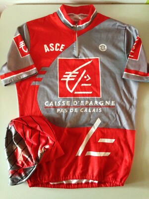 Maillot Cycliste Vintage Abbeville Caisse D'épargne Années 90 - Taille Homme 3/M
