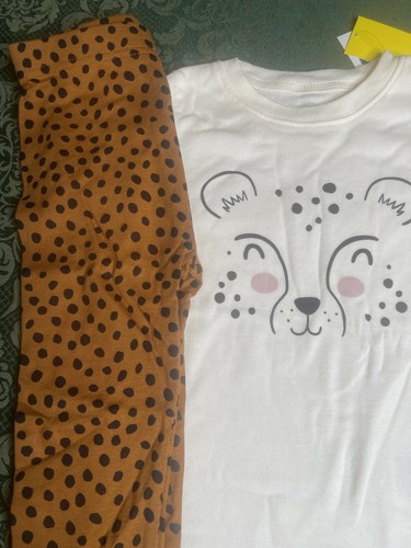 NWt cheetah cats leopard pajamas 3t 4t 4 5t 5 girls twins matching old navy pjs - Picture 4 of 6