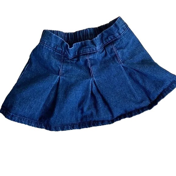 Denim Pleated Skirt Ruffle Hem with Undershorts Size 3T