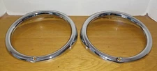 Vintage Chrome Headlight Rims / Doors / Rings - Lot of 2 - NOS