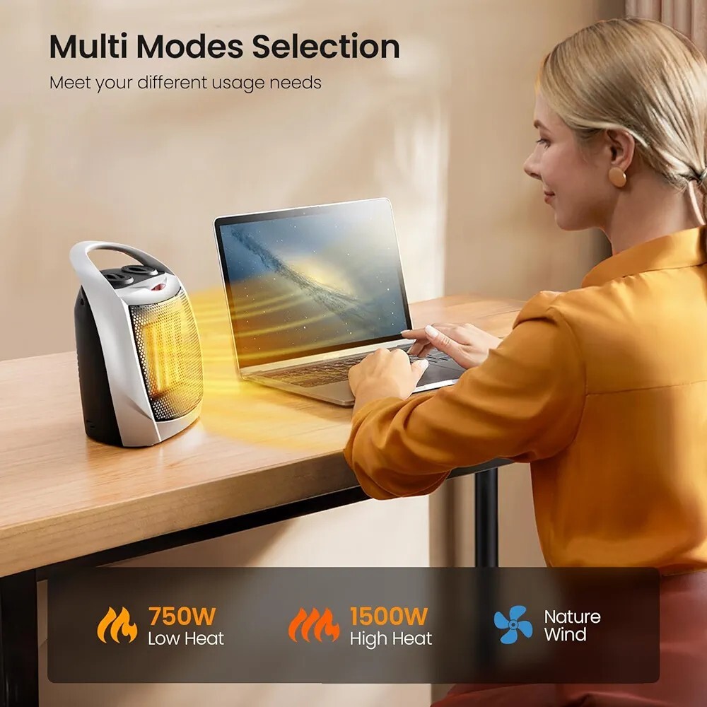 Kismile Small Electric Space Heater Ceramic Space Heater Portable