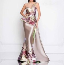 Women's Sexy Mesh Floral Hip Package Mermaid Evening Dress Cocktail Prom 4032 