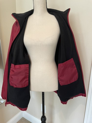 Totes Windbreaker Size M Fleece Lined Jacket Full Zip Burgundy - Picture 10 of 17
