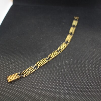 Vintage 14K Gold Bracelet w/ Abacus Design - 7.5 Inches Long 9.63 g