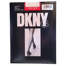 Vintage DKNY Pure White Sheer Lustre Control Top Pantyhose SMALL NOS