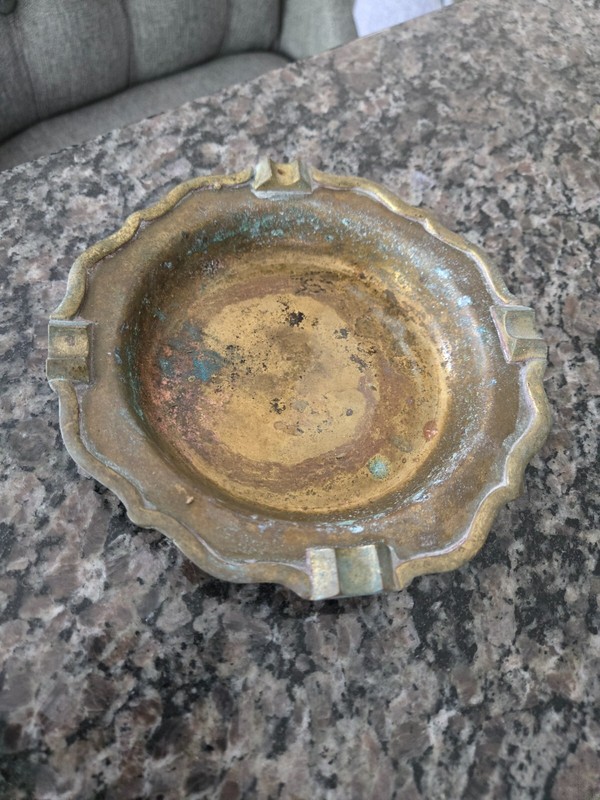 Vintage Brass Ashtray Made in India Coffee Table Ashtray