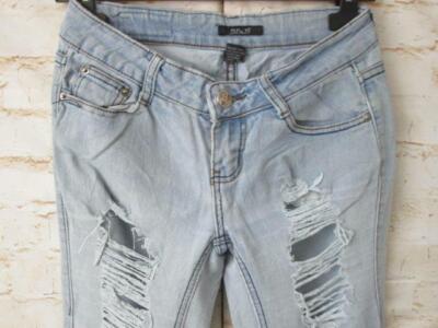 DD & D TATTERED STRETCH SKINNY LEG DAMENJEANS W 30'' L 31'' / GP03068