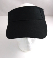 Solid Black Unisex Adjustable Lightweight Visor Cap