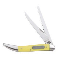 Case Cutlery Fish Knife 4.25" Yellow Synthetic Handle 320094FSS