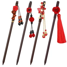 4 Pcs Asian Hair Stick Accessories for Women Chinese Japanese Hair Chopsticks Cl