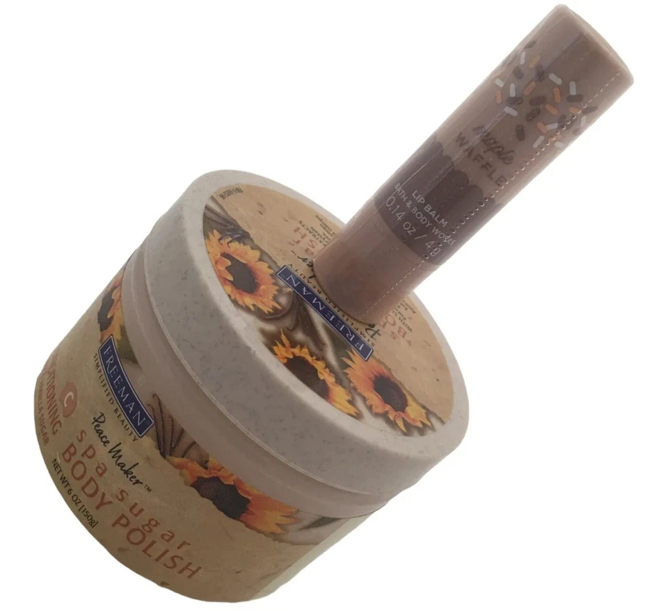 2002 Freeman Simplified Beauty PEACE MAKER Spa Sugar Body Polish 6Oz + Lip Balm - Image 2 of 4